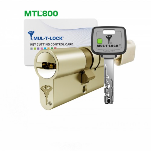 Цилиндр Mul-T-Lock MTL 800 ключ-вертушка, флажок, латунь